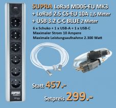SUPRA Cables LoRad MD06-EU MK3 + USB C/C Setaktion
